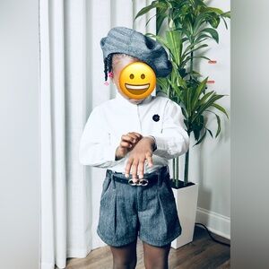 H&M White and Dark Gray Kids Matching Set